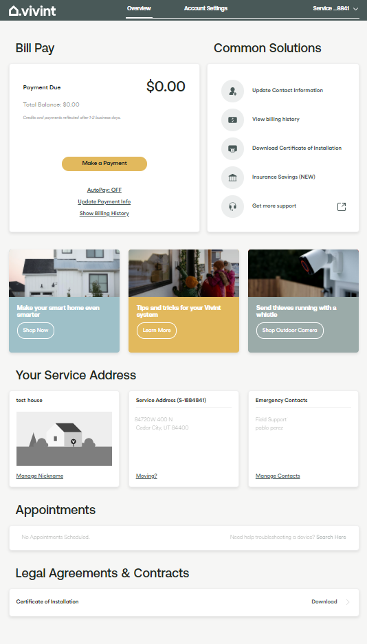 Vivint Account Transfer